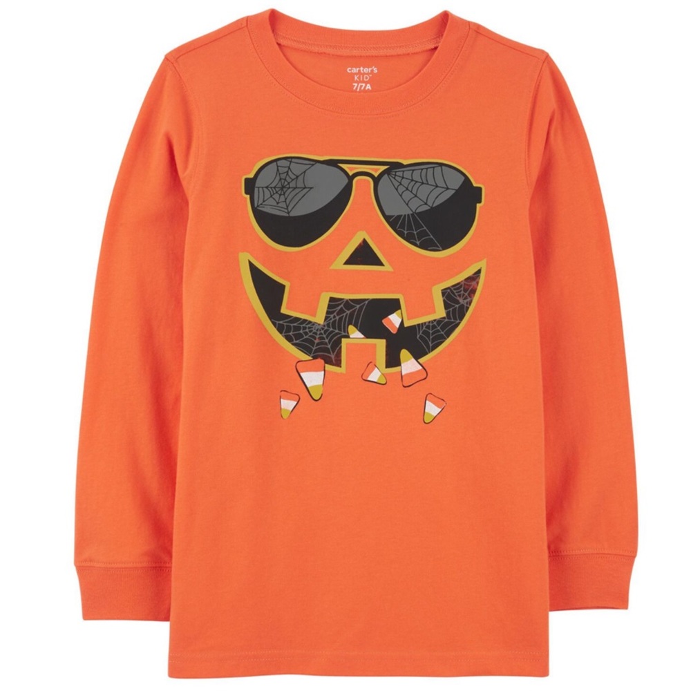 Carter’s Halloween Jack-O-Lantern Pumpkin in Sunglasses Tee Shirt